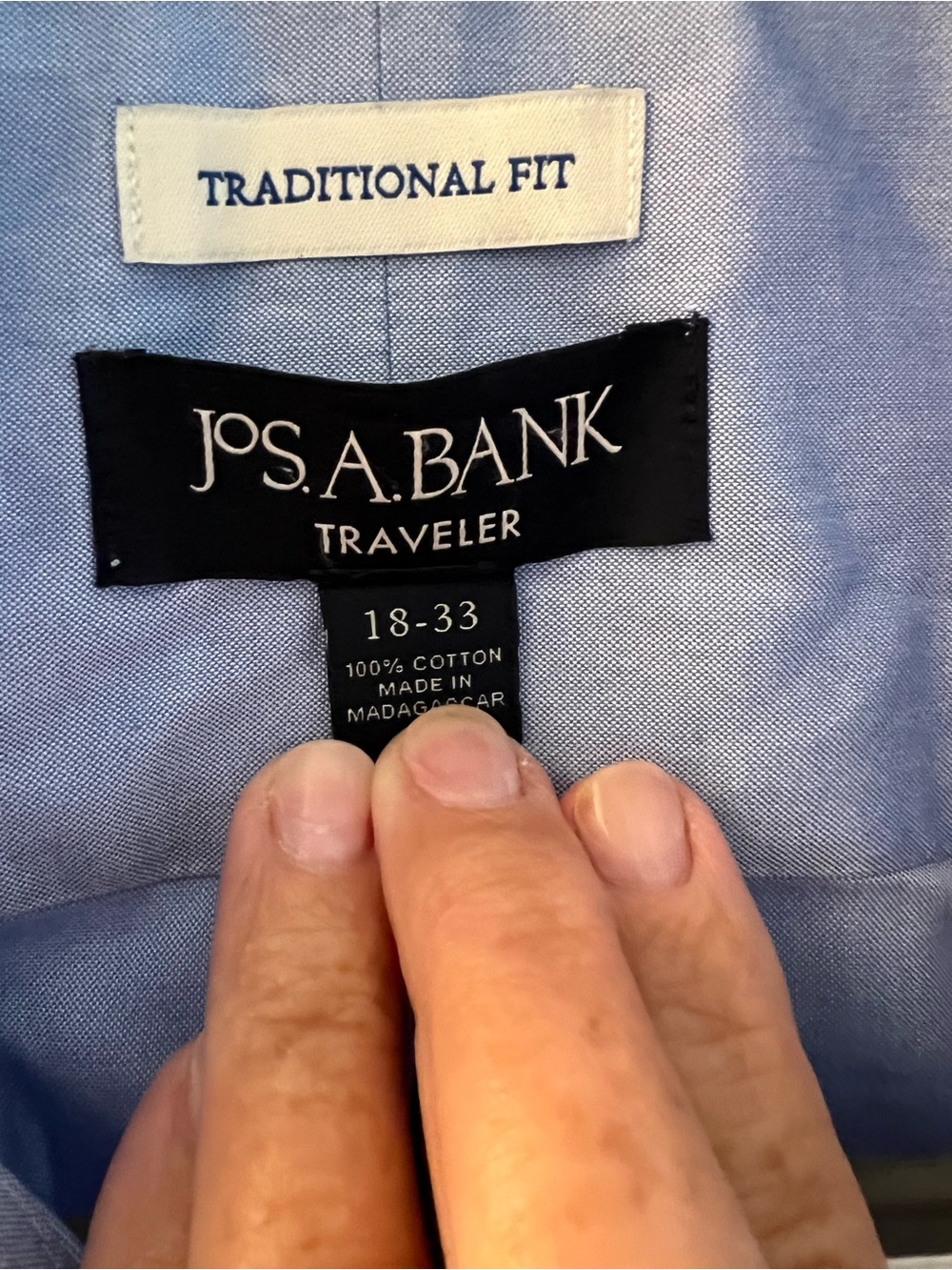Jos. A. Bank Traveler Traditional Fit Light Blue Dress Shirt